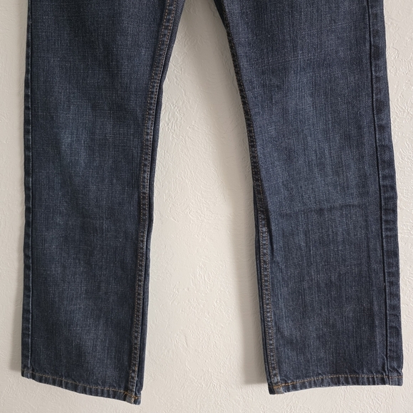 Levis Boys 505 Regular Dark Blue Denim Jeans Straight Leg Pants Size 14 Slim - Picture 3 of 11